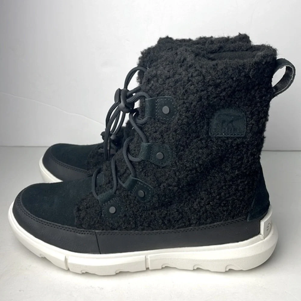 NEW Sorel Explorer Youth Black Ankle Boots
